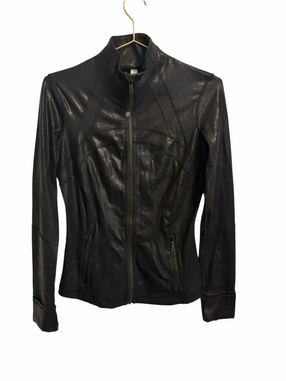 Lululemon Define Jacket Shine in an acclimatize black foil finish